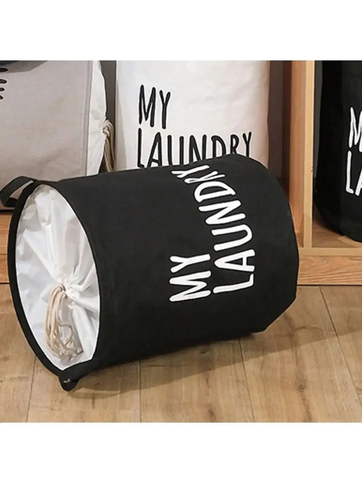 Cotton and Linen Laundry Basket Household Foldable Laundry Basket Waterproof Clothes and Toys Storage Bucket Laundry Supplies