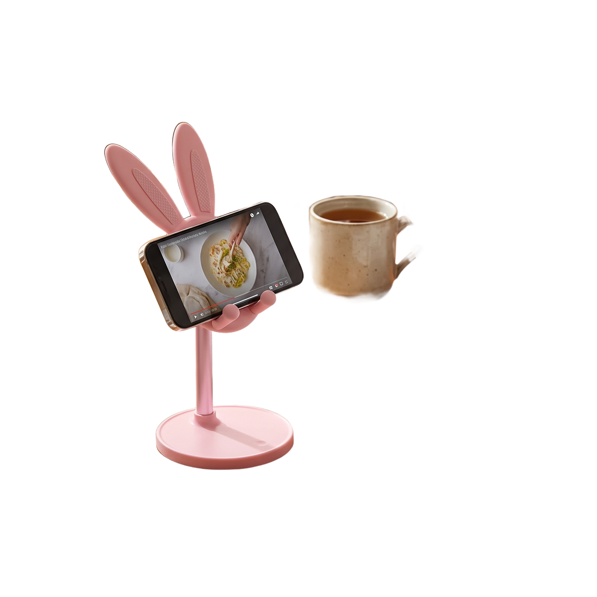 Rabbit phone stand with clean isolated background