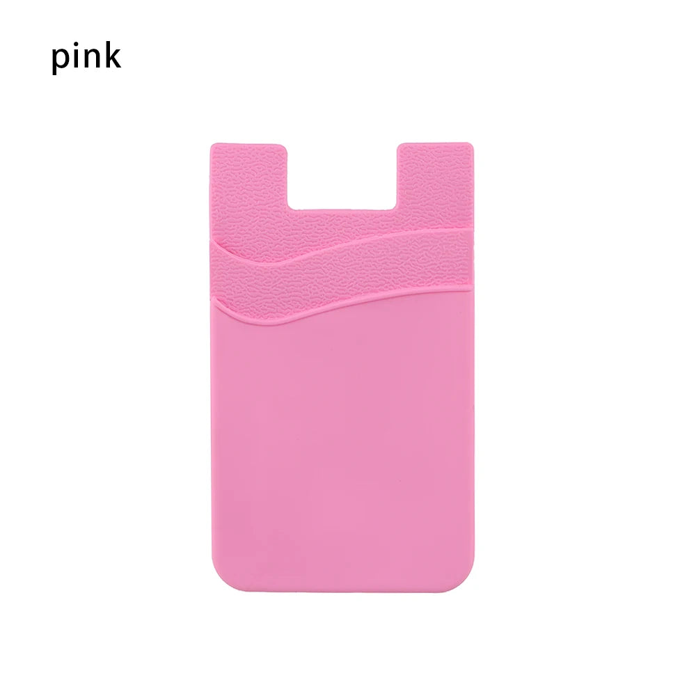 Silicone Phone Card Holder Wallet Case Phone Wallet Stick on Credit Card Holder Phone Pocket for Almost All Cell Phone