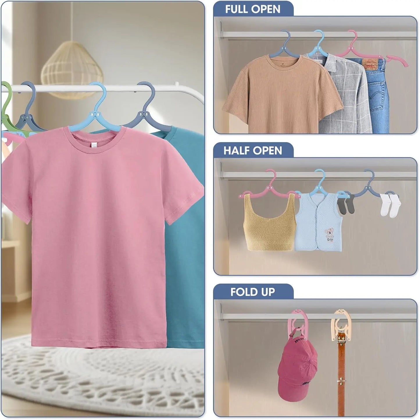 30 Pcs Travel Hangers Portable Foldable Travel Hanger Organizer, Plastic Travel Accessories Essentials Clothes Drying Rack