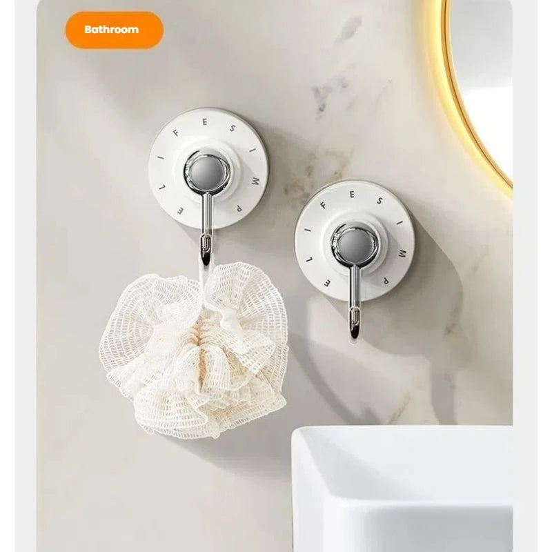 Bathroom Accessories Waterproof Rotating Suction Hooks for Bathroom Kitchen Strong Adhesive Wall Organize