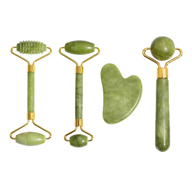 Facial Smooth Beauty Massage Natural Jade Roller Massager Face Liftting Massager Anti-Wrinkle Gua Sha Beauty Skin Care Tool