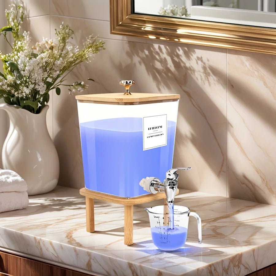 Laundry Detergent Dispenser, Laundry Liquid Dispenser with Stainless-Steel Tap, Liquid Laundry Soap Dispenser Fabric Softener