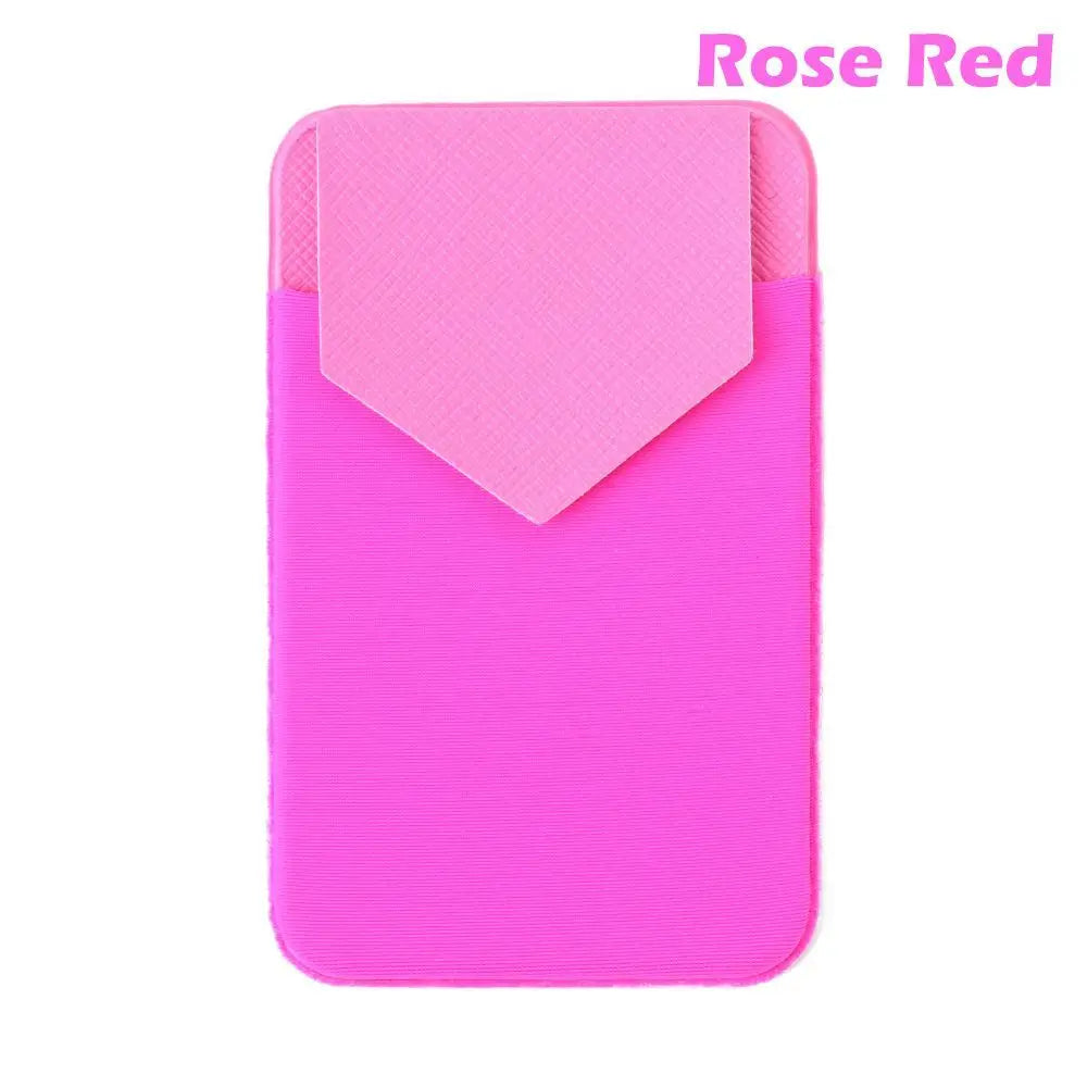 Silicone Phone Card Holder Wallet Case Phone Wallet Stick on Credit Card Holder Phone Pocket for Almost All Cell Phone