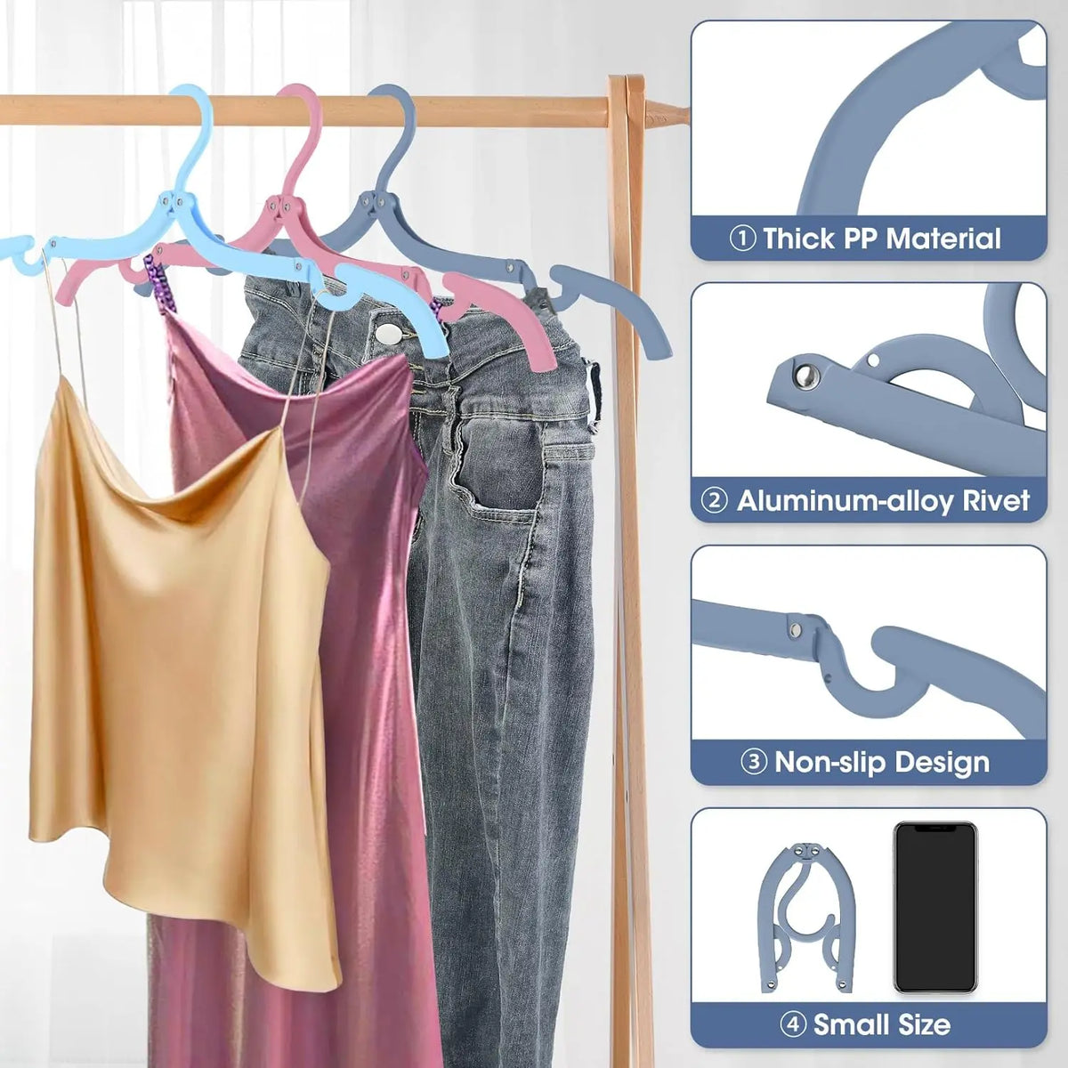 30 Pcs Travel Hangers Portable Foldable Travel Hanger Organizer, Plastic Travel Accessories Essentials Clothes Drying Rack