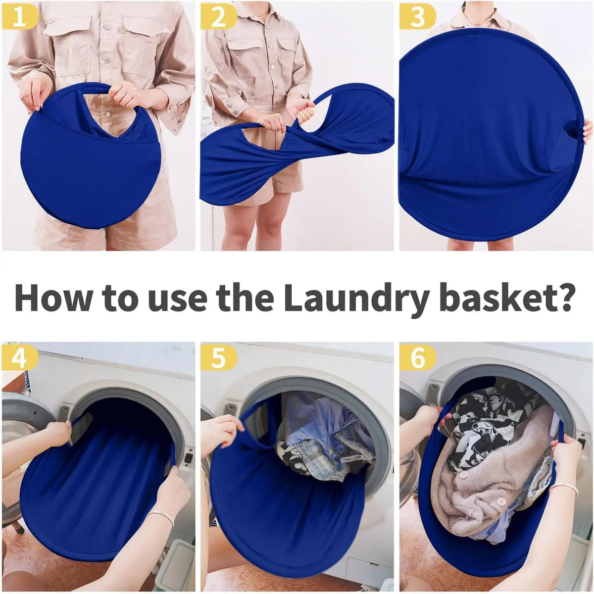 Collapsible Laundry Basket Foldable Portable Pop up Laundry Hampers Dirty Clothes Laundry Storage Basket