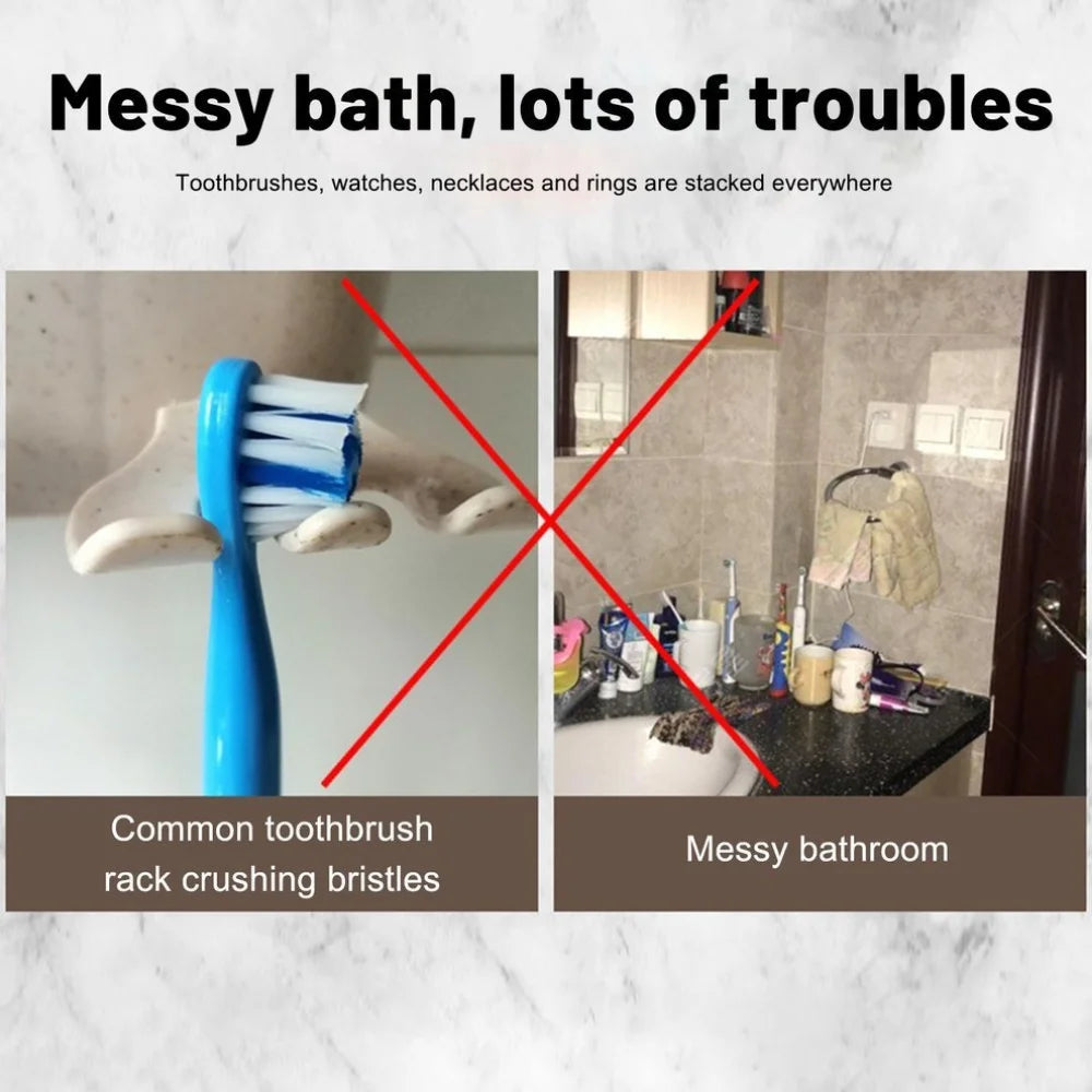 Adhesive Electric Toothbrush Holder Wall Mounted Razor Hanger Bathroom Organizer Box Bathroom Accessories