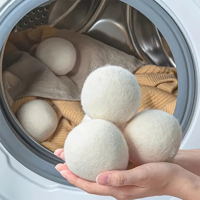 3/6Pcs Wool Laundry Dryer Ball Reusable Laundry Ball Fabric Softener Ball Anti-Tangle Laundry Ball to Reduce Wrinkles Cleaning