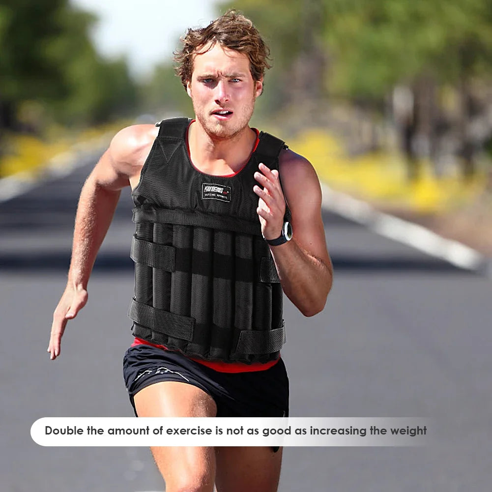 3/15/20/35/50Kg Workout Weight Jacket Adjustable Weighted Exercise Vest Workout Equipment for Running Training Jogging Walking