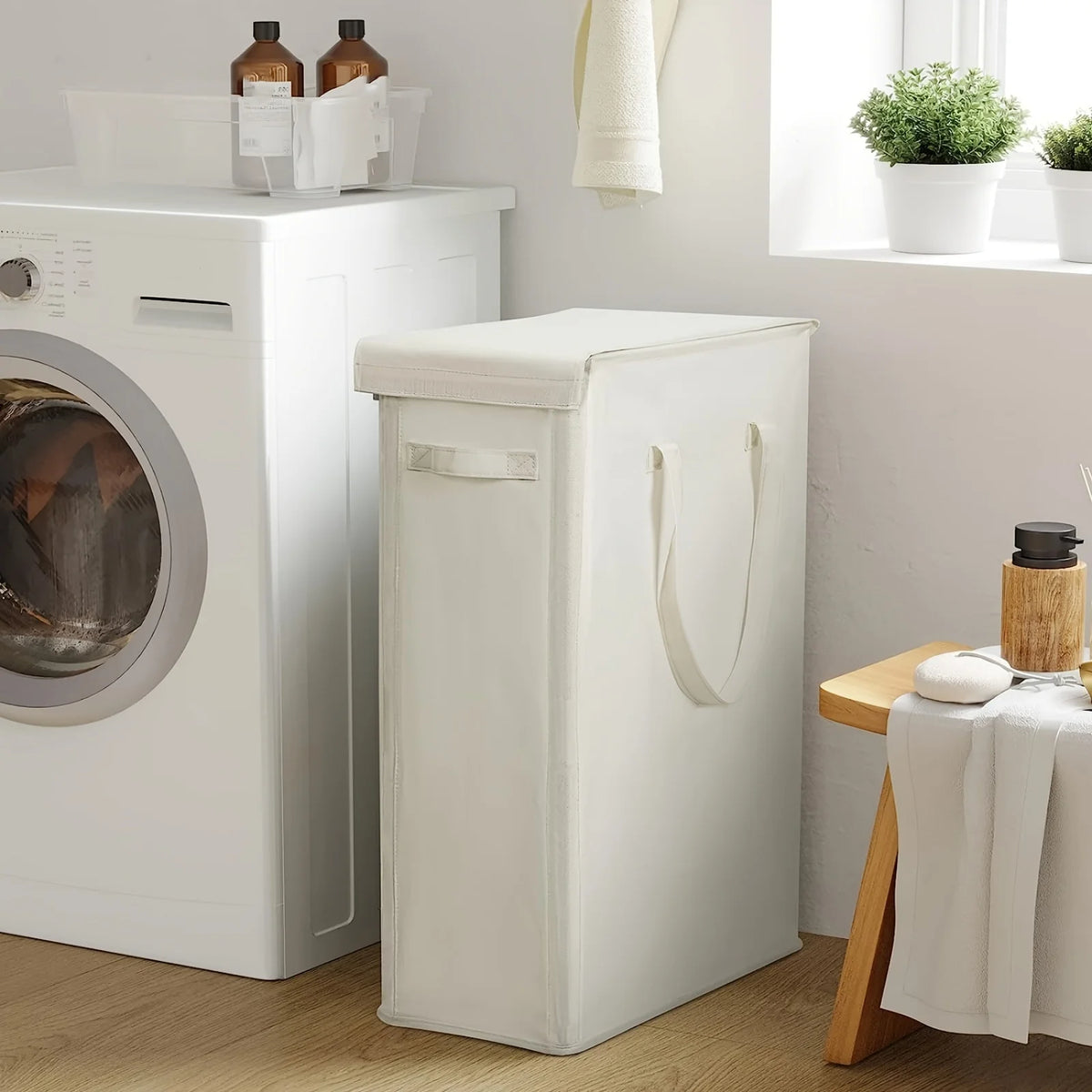 1PC 60L/15.85Gal Laundry Basket with Handles and Lid,Closed Laundry Hampers,Suitable for Bedrooms,Bathtubs, Laundry,Dormitories