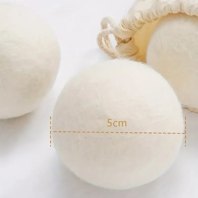 3/6Pcs Wool Laundry Dryer Ball Reusable Laundry Ball Fabric Softener Ball Anti-Tangle Laundry Ball to Reduce Wrinkles Cleaning