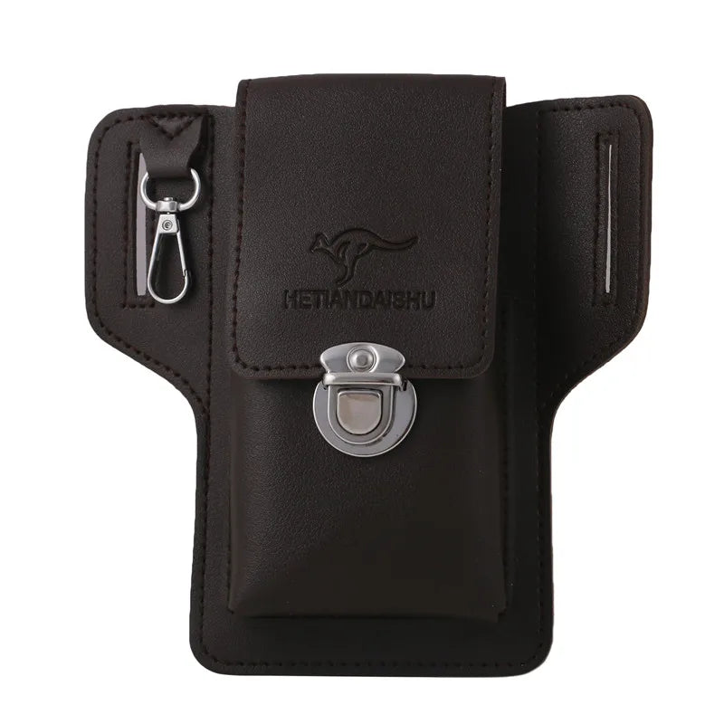 Phone Belt Bag for Men Bags Cell Phone Loop Holster Phone Pouch Wallet High Quality Multifunctional PU Leather Phone Case
