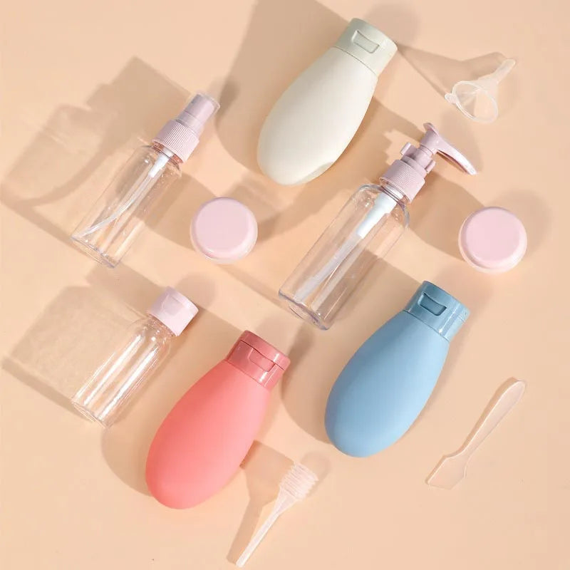 New Travel Packaging Set Silicone Travel Bottles Travel Containers Set Airplane Bottle Shampoo Bottles Kit LXPTZ02