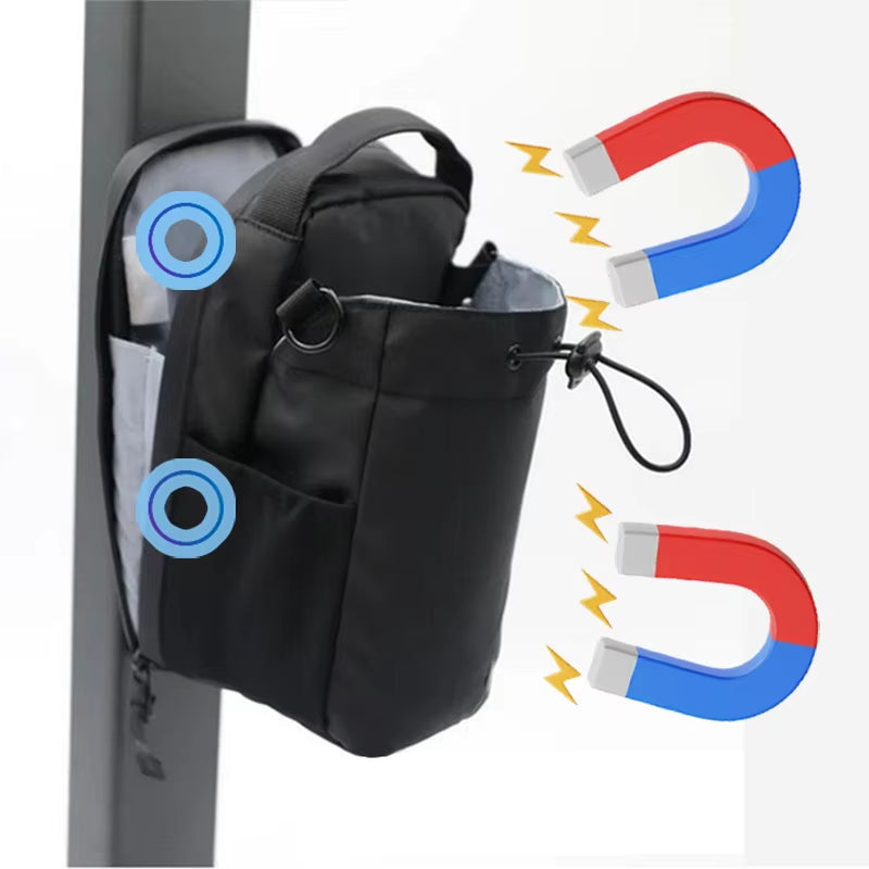 Magnetic Gym Bag Large Capacity Magnetic Carrier Bag with Phone Pocket Portable Gym Water Bottle Pouch Gym Accessories Organizer