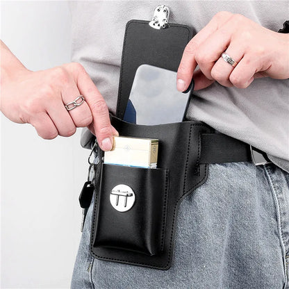 Phone Belt Bag for Men Bags Cell Phone Loop Holster Phone Pouch Wallet High Quality Multifunctional PU Leather Phone Case
