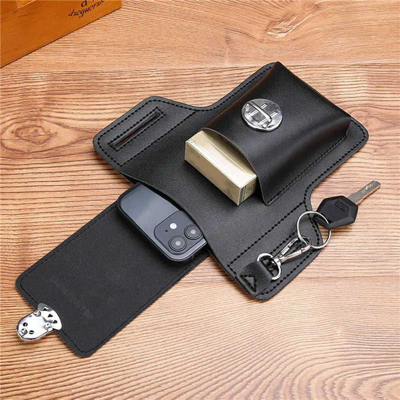 Phone Belt Bag for Men Bags Cell Phone Loop Holster Phone Pouch Wallet High Quality Multifunctional PU Leather Phone Case