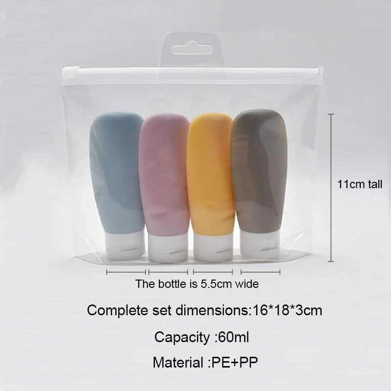 NEW 60ML Travel Containers Set Refillable Travel Bottle Everything for Travel Bottles Set Shampoo Bottles Kit LXPTZ03