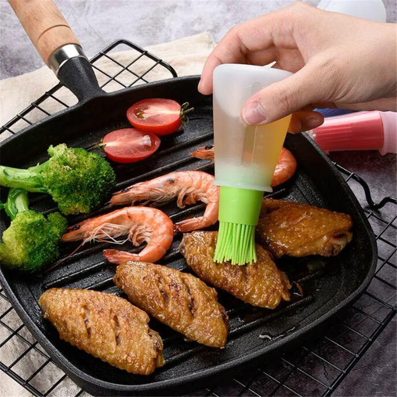 Kitchen Tools High Temperature Resistant Silicone Bottle Brush Bbq Brush Oil Brush Household Baking Oil Brush Cooking Gadgets