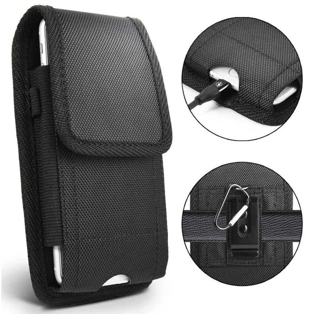 Black with Belt Clip for Phone Phone Pouch Mobile Phone Bags Cell Phone Holder Pouch Wallet Case