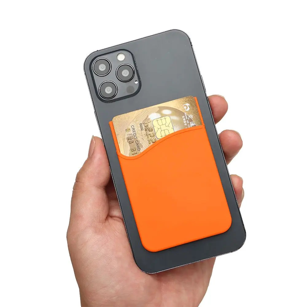 Silicone Phone Card Holder Wallet Case Phone Wallet Stick on Credit Card Holder Phone Pocket for Almost All Cell Phone