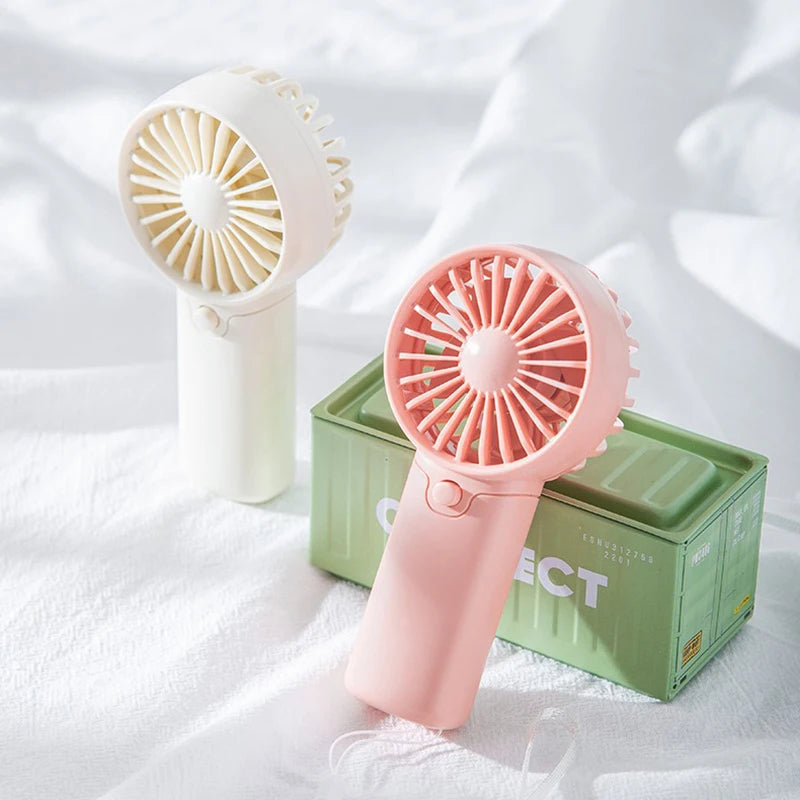 2025 Cute Mini Fan Portable Handheld Fan Lightweight Handy Fan Pocket Size Low Noise Small Electric Fan Student Gift Outdoor Fan