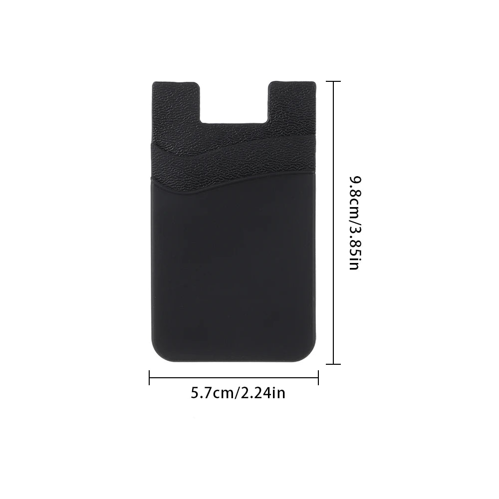 Silicone Phone Card Holder Wallet Case Phone Wallet Stick on Credit Card Holder Phone Pocket for Almost All Cell Phone