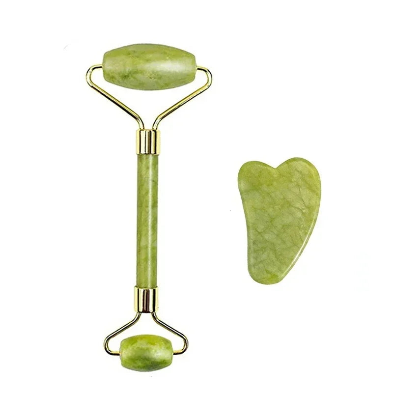 Facial Smooth Beauty Massage Natural Jade Roller Massager Face Liftting Massager Anti-Wrinkle Gua Sha Beauty Skin Care Tool