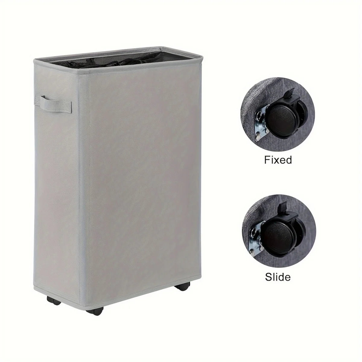 1PC Laundry Basket with Wheels and Lid,Closed Laundry Hamper,Suitable for Bedrooms,Bathtubs,Laundry,Dormitories