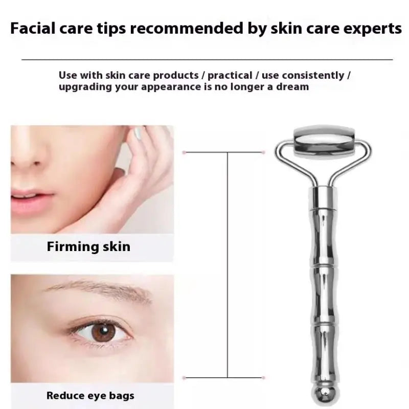 1Pcs Stainless Steel Skin Tightening Face Lifting Beauty Care Massage Roller Facial Roller Gua Sha Beauty Face Neck Massage Tool