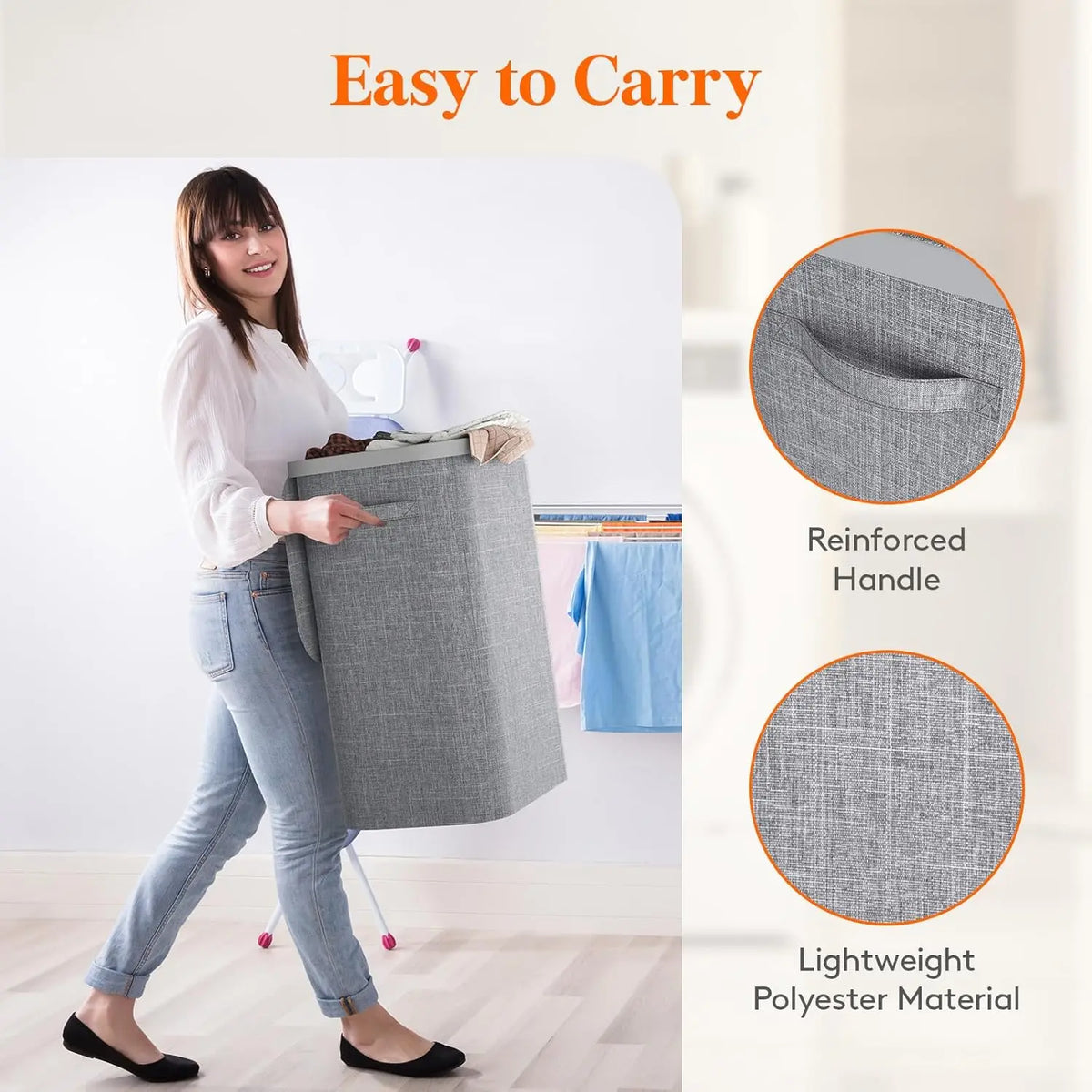1PC Laundry Basket with Wheels and Lid,Closed Laundry Hamper,Suitable for Bedrooms,Bathtubs,Laundry,Dormitories