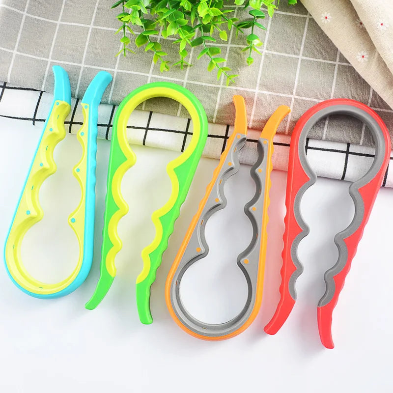 Kitchen Gadgets 4 In1 Lid Jar Opener Kitchen Tools Handy Screw Cap Best Openers Multi Purpose Can Non-Slip Bottle Home Gadget