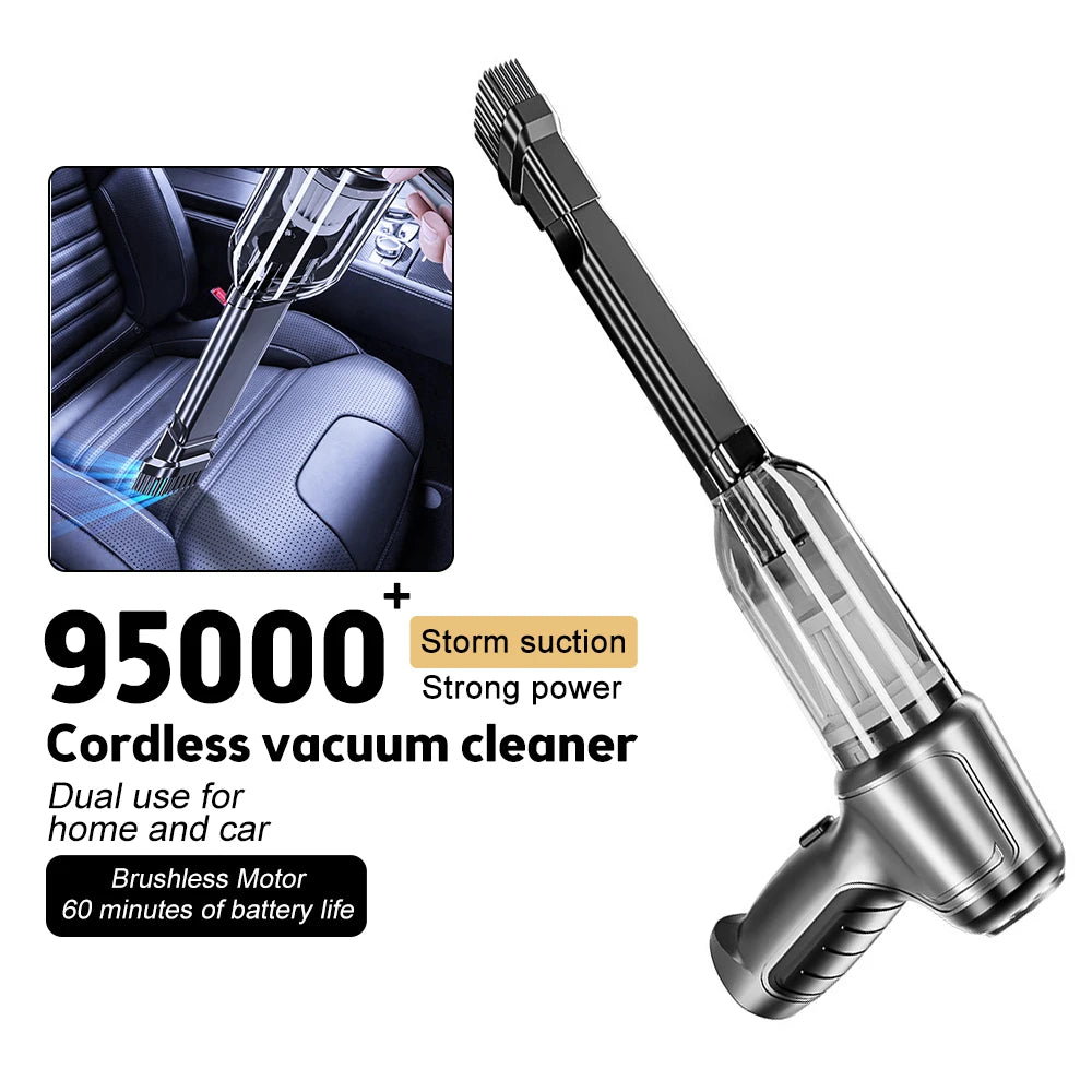 95000Pa Car Wireless Vacuum Cleaner Wet Dry Vacuum Cleaner Cordless Handheld Auto Vacuum Home & Dual Use Mini Vacuum Cleaner
