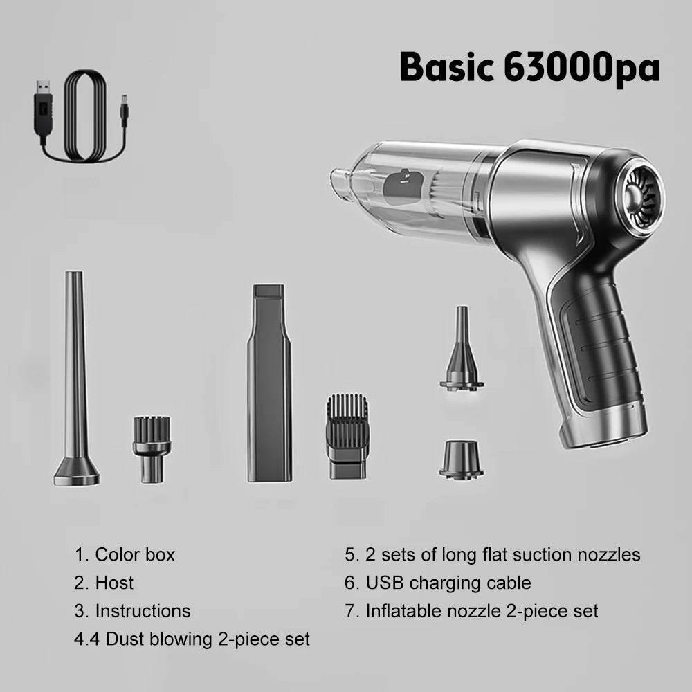 95000Pa Car Wireless Vacuum Cleaner Wet Dry Vacuum Cleaner Cordless Handheld Auto Vacuum Home & Dual Use Mini Vacuum Cleaner