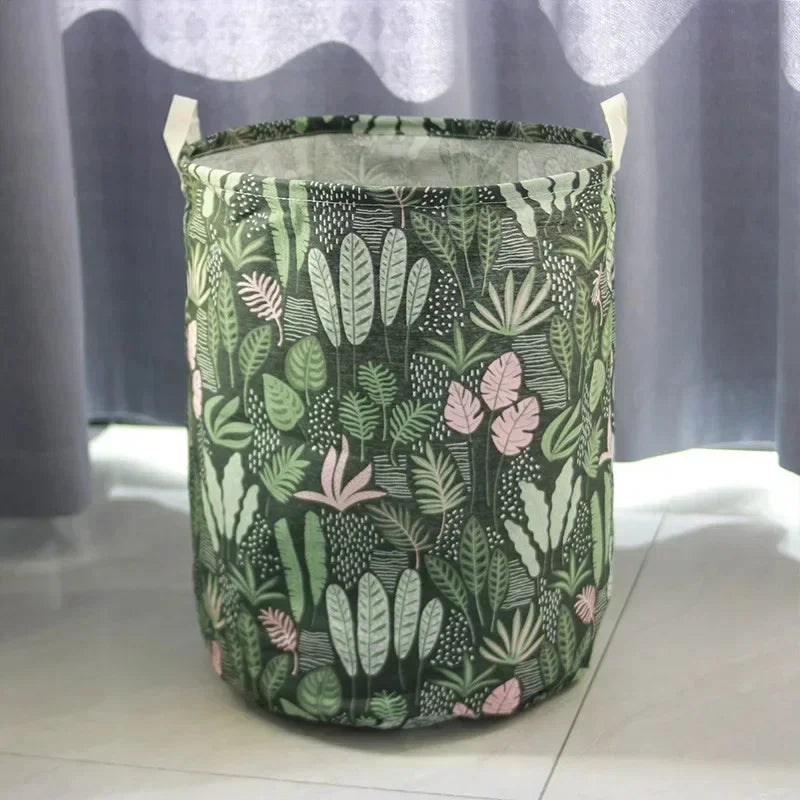 Ins Nordic Bathroom Dirty Laundry Basket Folding Laundry Clothes Hamper Bag Home Storage Bag Organizers Cotton Laundry Baskets