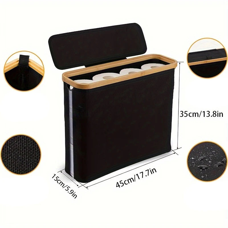 1Pc Bathroom Toilet Paper Storage Basket Bathroom Organizer Oxford Cloth Foldable with Cover Tissue Holder Bathroom Accessories
