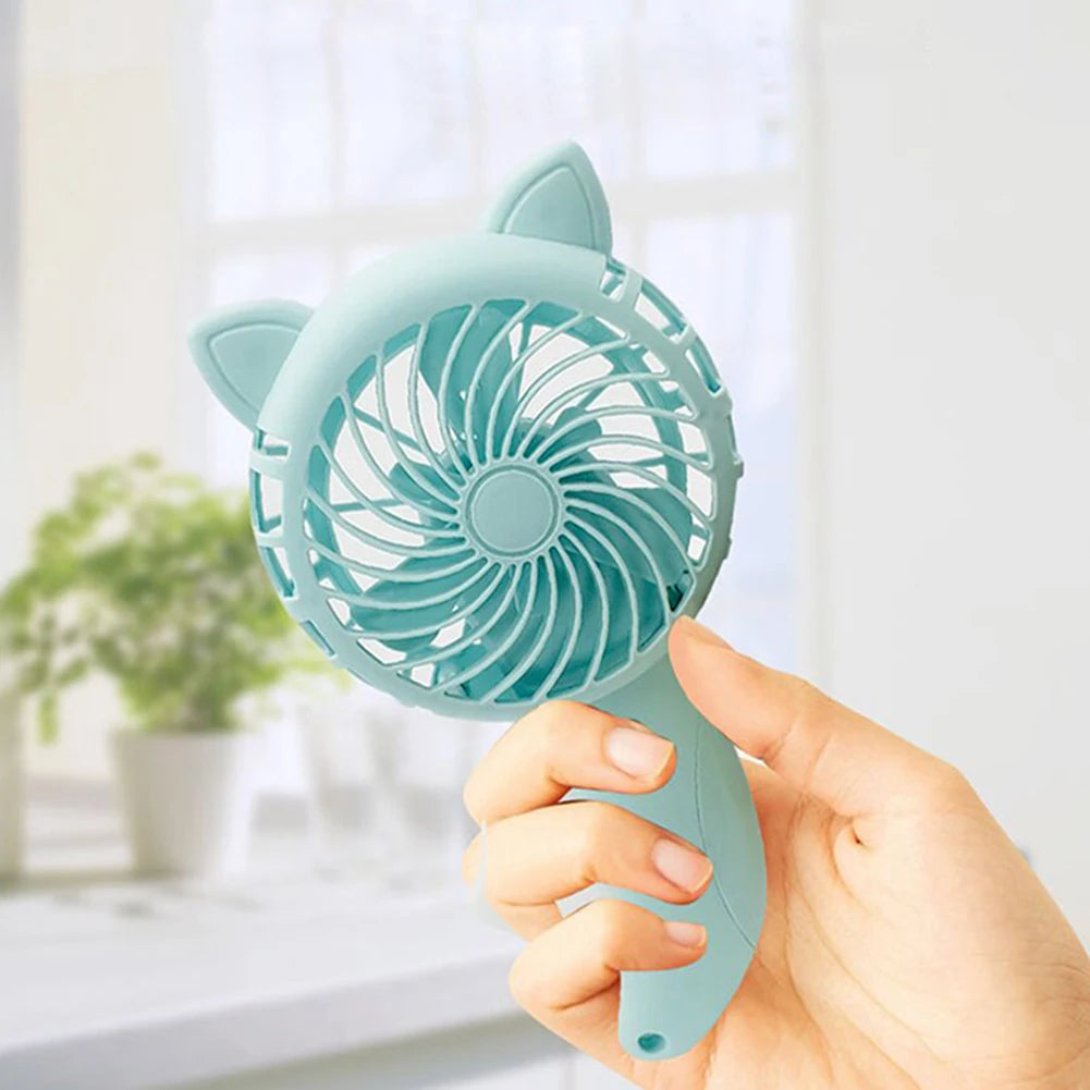 Portable Handheld Fan Hand Pressure Fan Mini Portable Fan without Battery Household Cute Fan Cooling Cartoon Held Fan