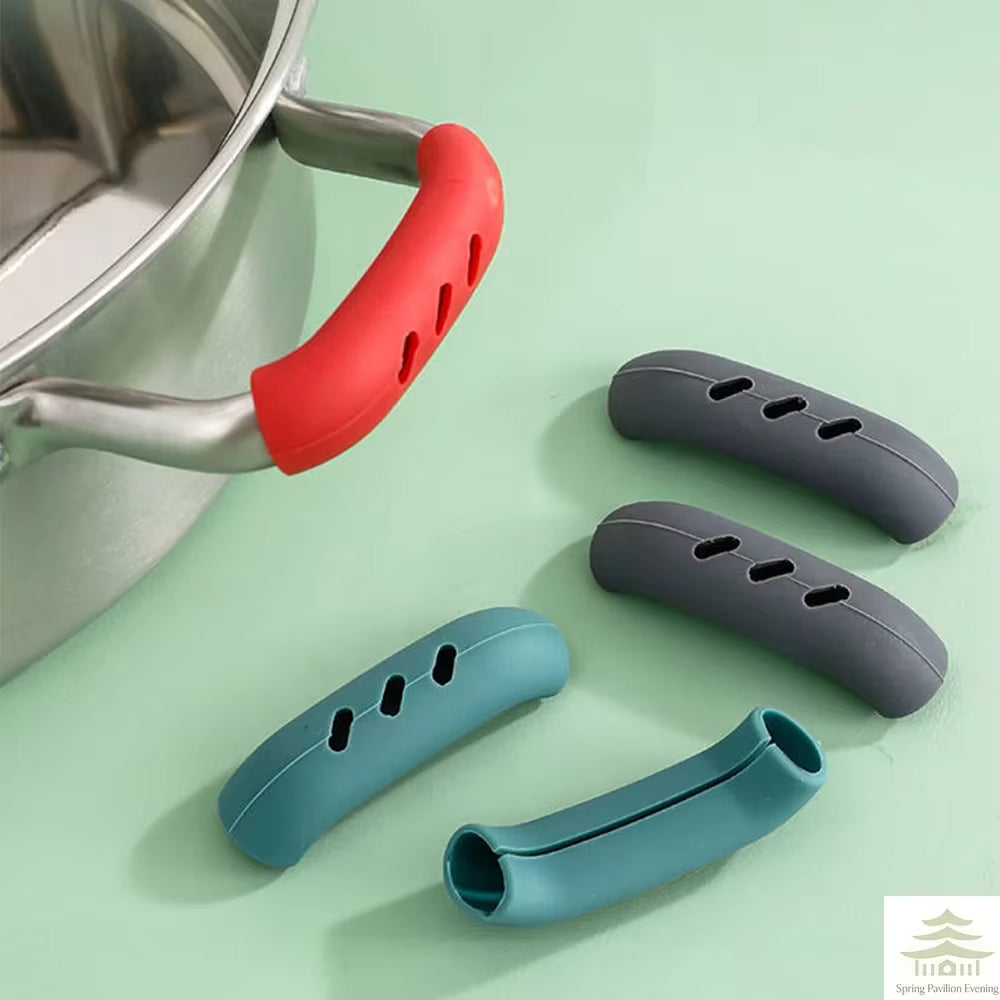 2Pcs Silicone Pan Handle Cover Heat Insulation Assist Handle Holder Grip Sleeve Kitchen Gadgets