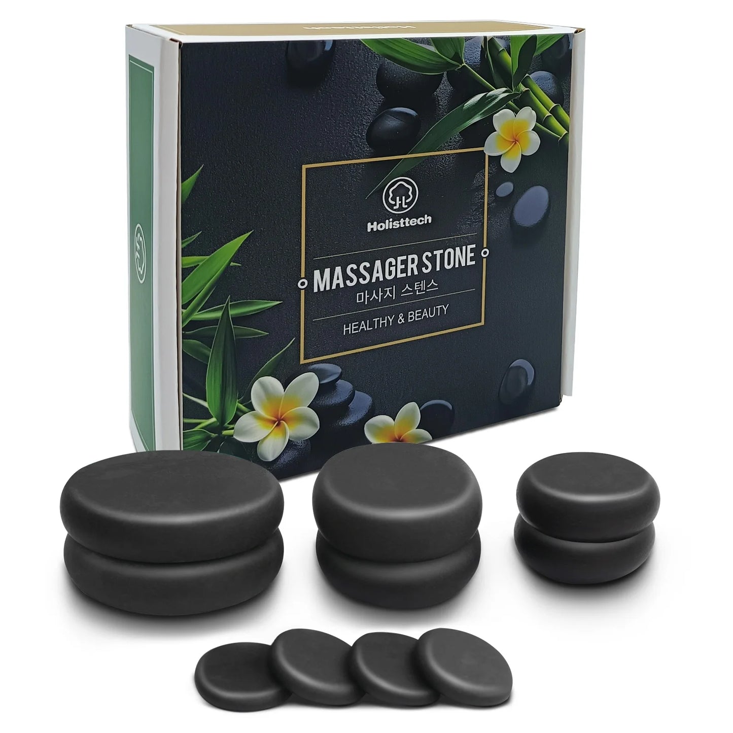 Massage Hot Stone Set,10 Piece Black Hot Stone Massage Set,Hot Massage Stone for Professional or Home Spa,For Body Massage