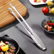 304 Stainless Steel Food Tongs Long Handle Non-Slip Barbecue Tongs Steak Tongs Kitchen Gadgets Accessories Cooking Tool