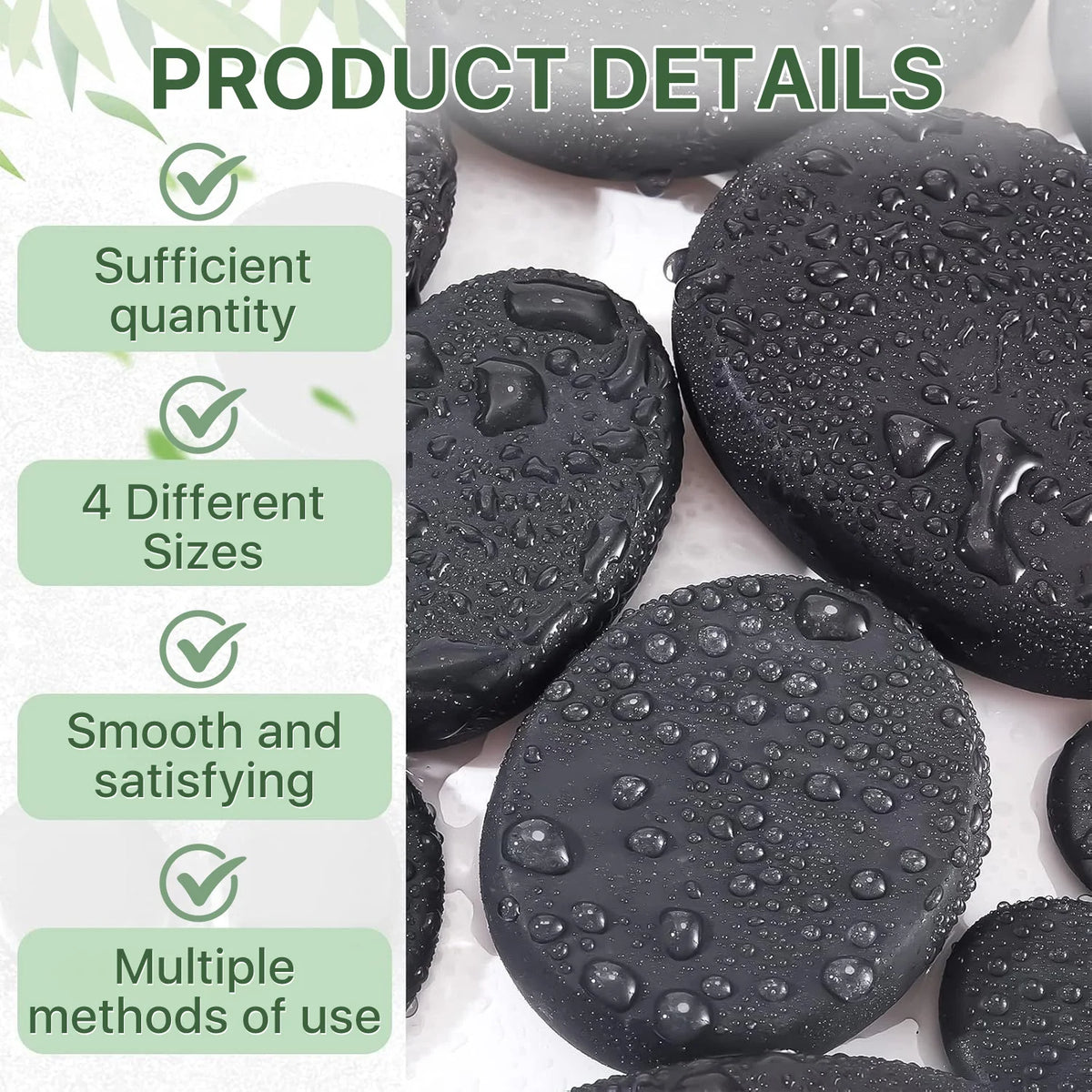 Massage Hot Stone Set,10 Piece Black Hot Stone Massage Set,Hot Massage Stone for Professional or Home Spa,For Body Massage