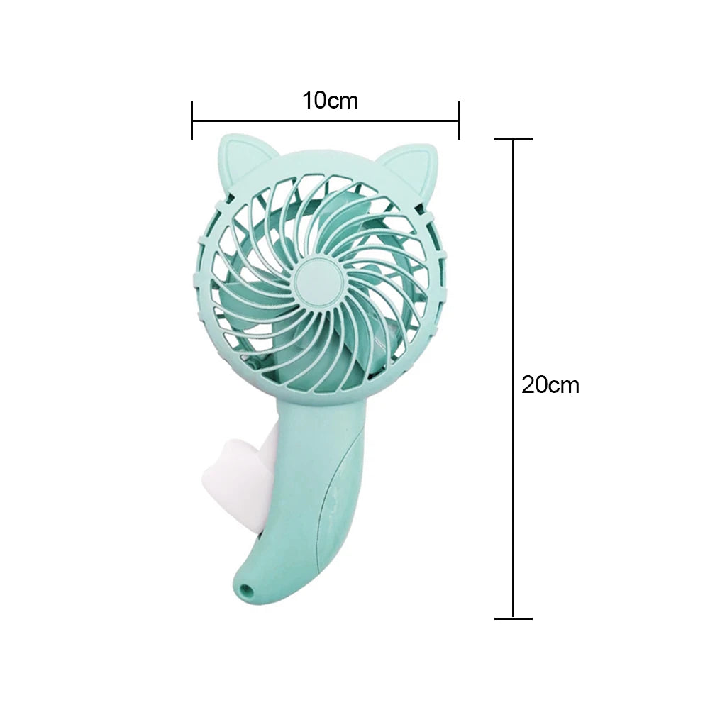 Portable Handheld Fan Hand Pressure Fan Mini Portable Fan without Battery Household Cute Fan Cooling Cartoon Held Fan