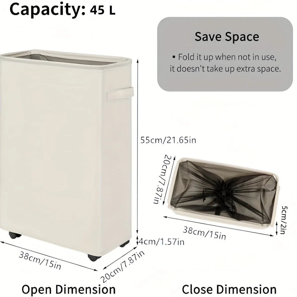 1PC Laundry Basket with Wheels and Lid,Closed Laundry Hamper,Suitable for Bedrooms,Bathtubs,Laundry,Dormitories