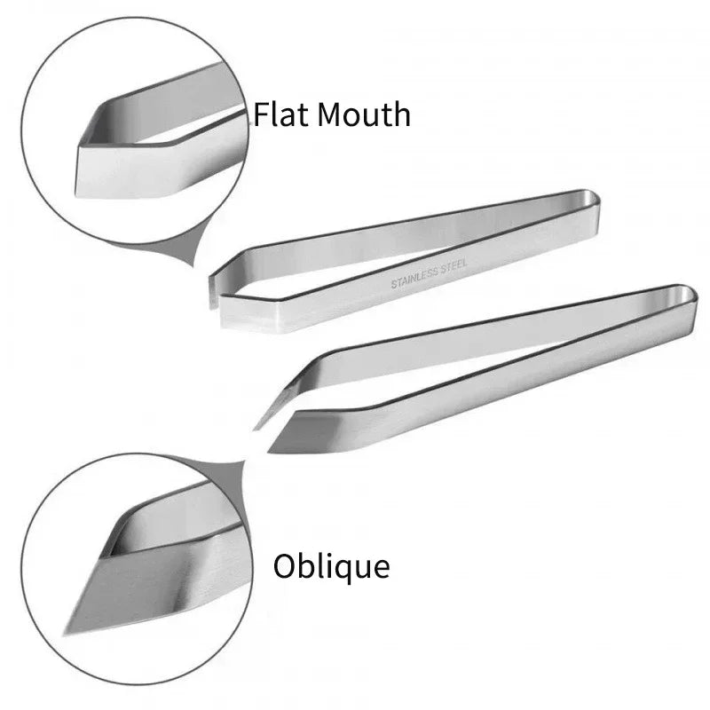 430 Stainless Steel Fish Bone Tweezers Pincer Clip Puller Remover Tongs Fish Bone Plucking Clamp Kitchen Gadgets Tools