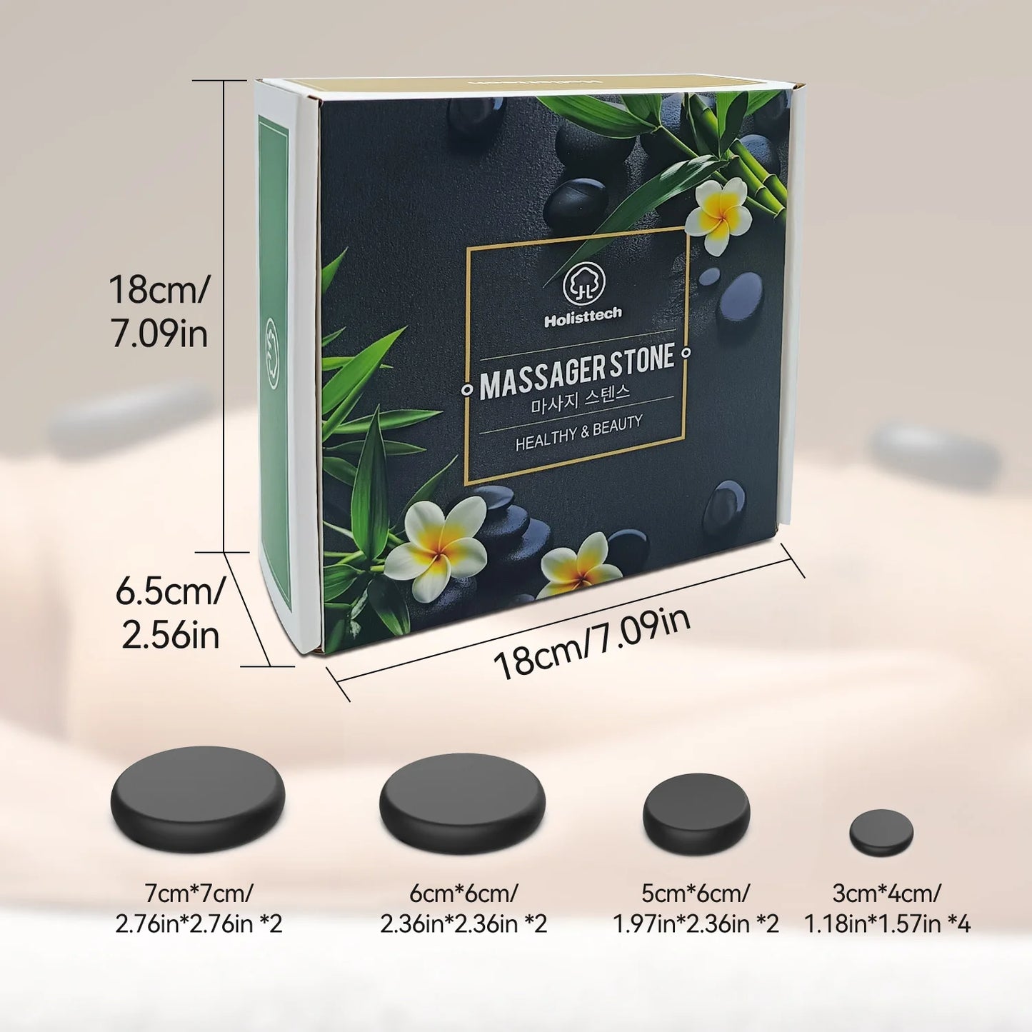 Massage Hot Stone Set,10 Piece Black Hot Stone Massage Set,Hot Massage Stone for Professional or Home Spa,For Body Massage