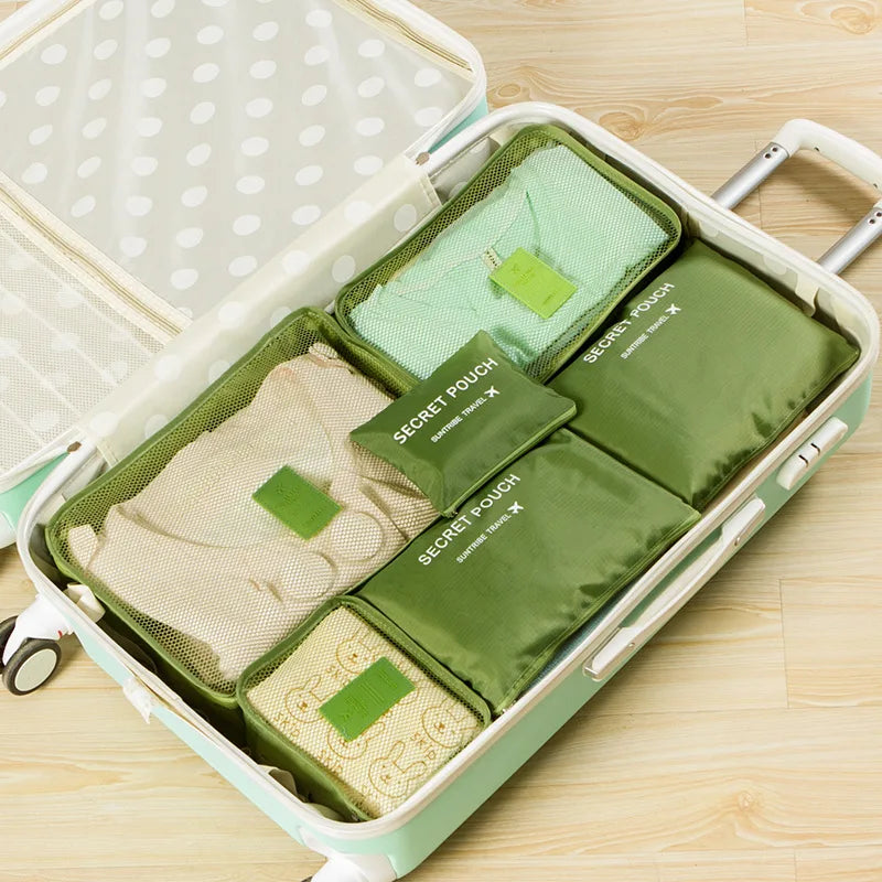 6Pcs Travel Organizer Storage Bags Portable Travel Suitcases Organizer Travel Bag for Women Luggage Organizer Clothes Shoes Bag