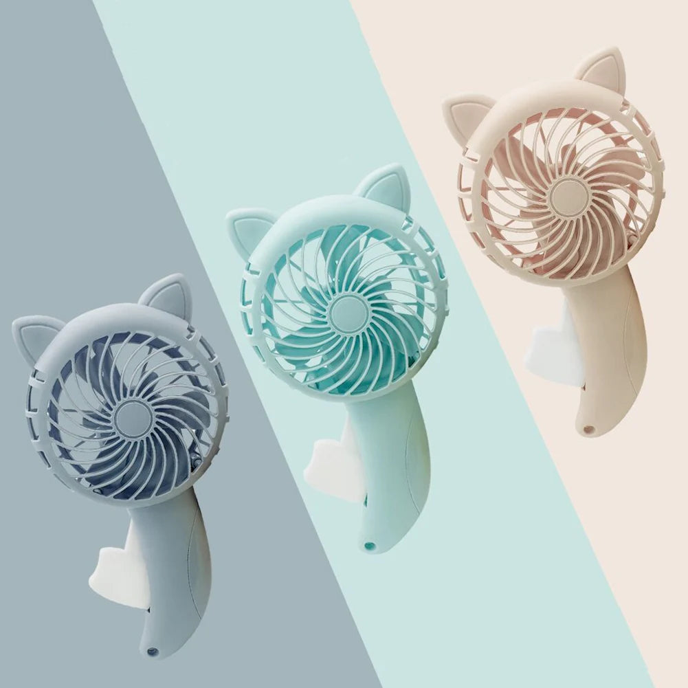 Portable Handheld Fan Hand Pressure Fan Mini Portable Fan without Battery Household Cute Fan Cooling Cartoon Held Fan
