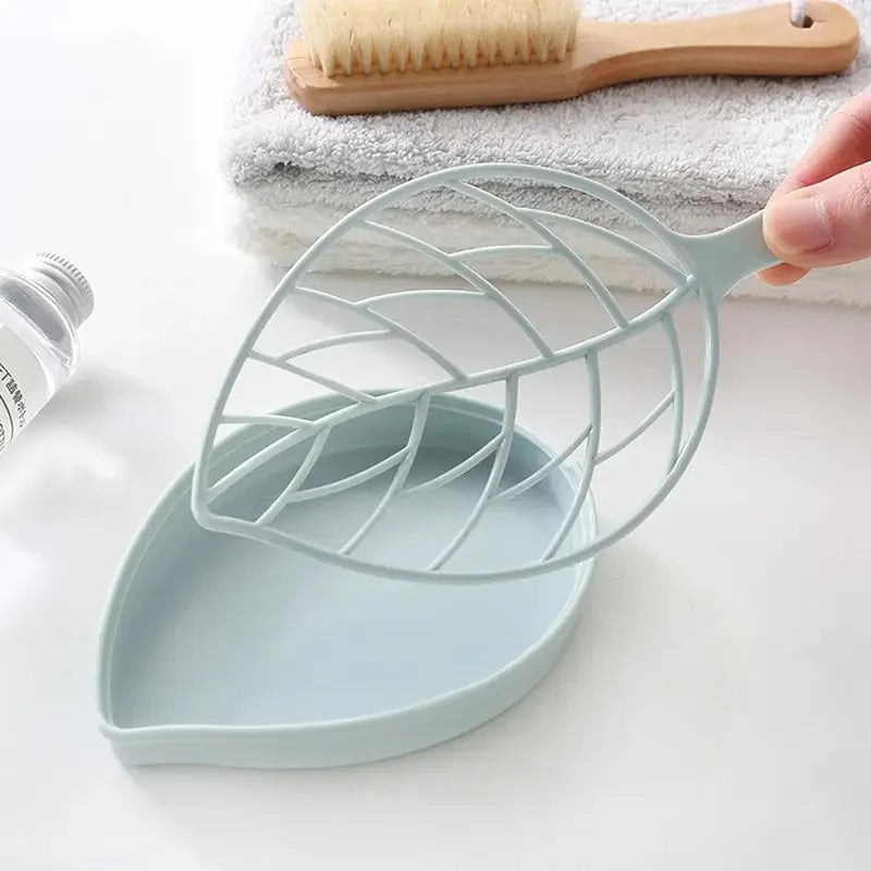 Bathroom Soap Dish Kit Leaf Shaped Soap Holder Drain Soap Box Bathroom Accessories Bathroom Supplies Tools and Measuring Scales