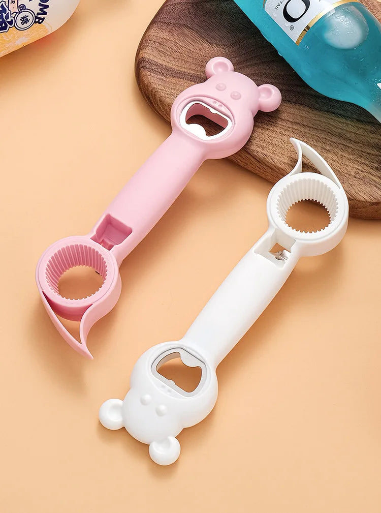 Cartoon Bottle Opener Four in One Multifunctional Household Extension Convenient Bottle Opener Tool Kitchen Gadgets