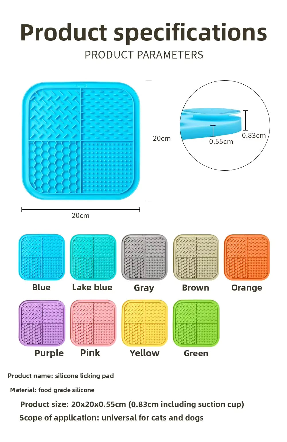 Pets Silicone Lick Mat for Dogs Cats Slow Food Plate Suction Cups Bathing Distraction Pets Sucker Food Training Feeder Supplies