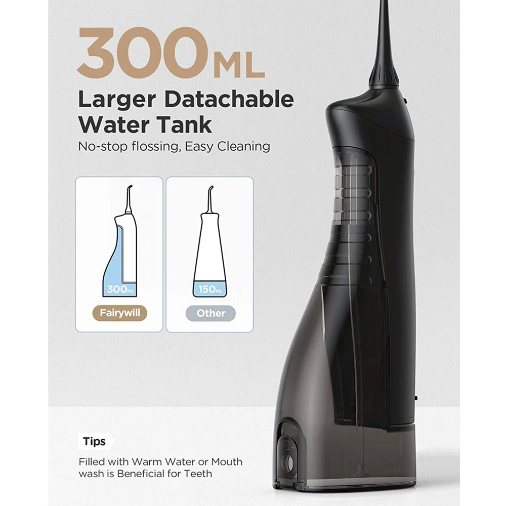 Water Flossers Oral Irrigator Rechargeable Portable Dental 3 Modes Water Tank for Teeth 300ML Waterproof Teeth Cleaner